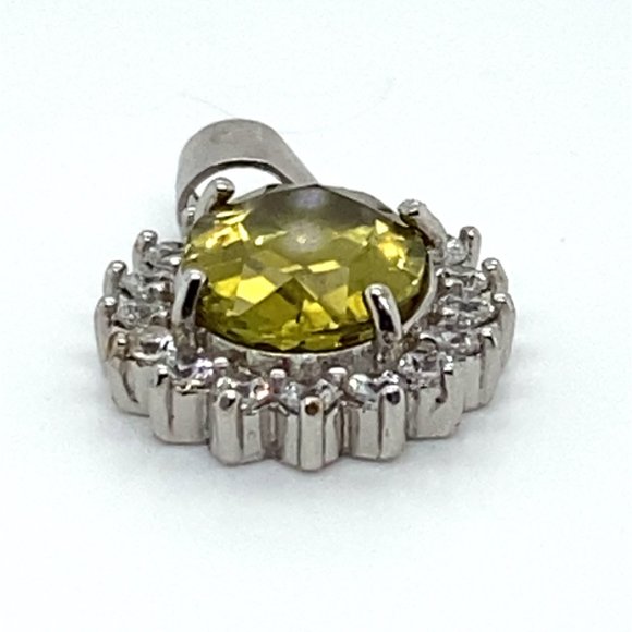 Green Tourmaline 2.65ct White Gold Finish Solid 925 Sterling Silver Pendant - Picture 6 of 6